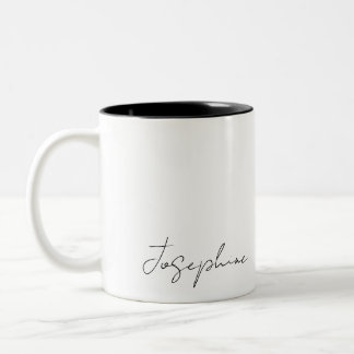 2 Couleurs Signature Nom tasse de café bicolore tasse Minimal