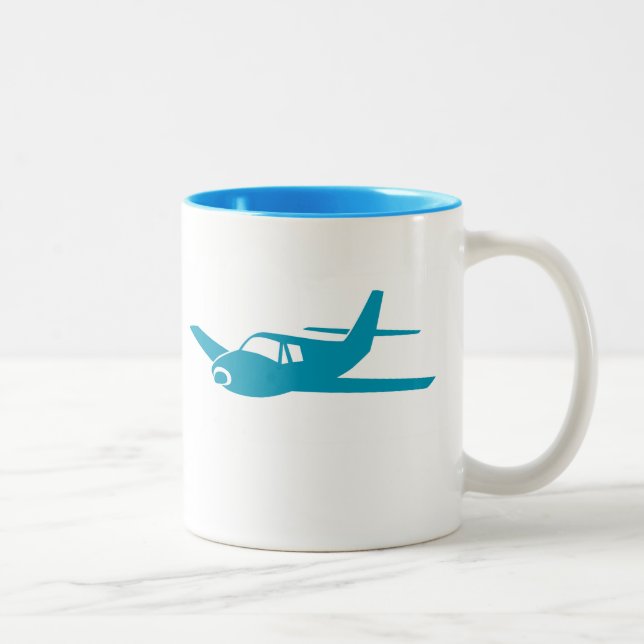 2 Couleurs Simple tasse à café d'avion bleu (Droit)