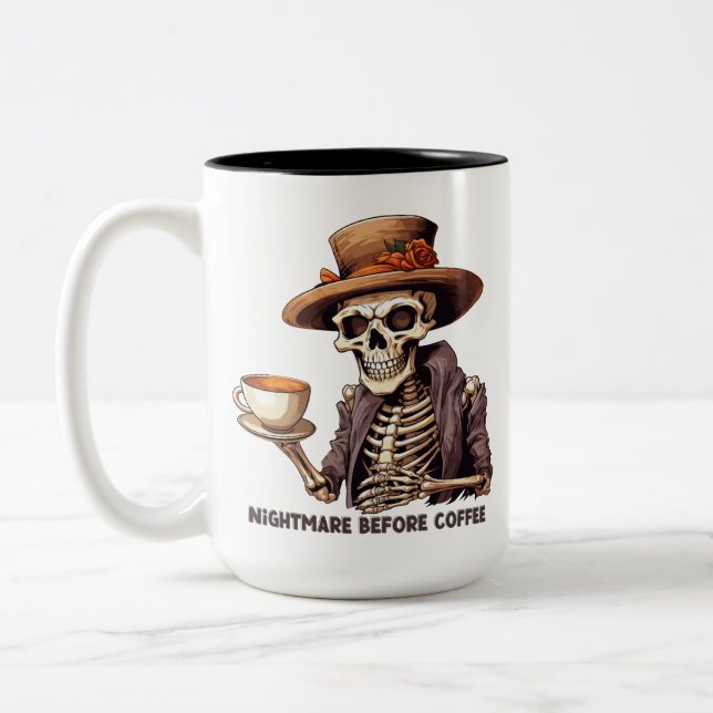 2 Couleurs Skeleton Nightmare avant tasse de café déplaisant  (Gauche)