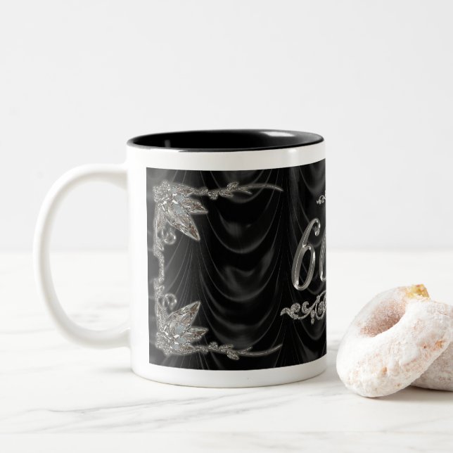 2 Couleurs soixantième Tasse d'anniversaire de mariage (Avec donut)