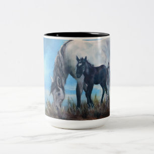 2 Couleurs "Soutenu à la tasse de café de cheval sauvage