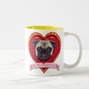 2 Couleurs Soyez mon Pugentine ! Bannière de rose de tasse d
