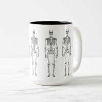 Squelette vintage de hippie tasse à deux tons de