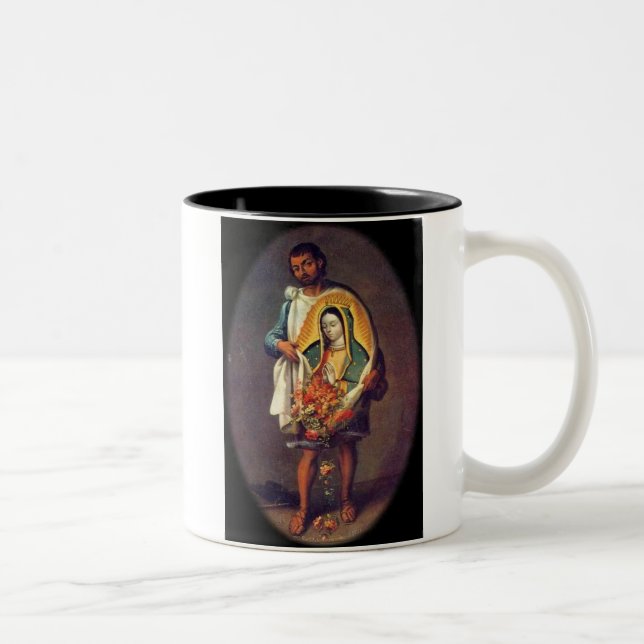 2 Couleurs St Juan Diego avec la tasse de Guadalupe Tilma (Droit)