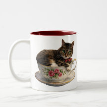 Tabby dans une tasse de thé