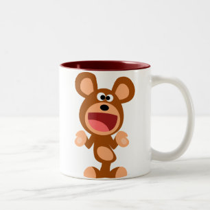 2 Couleurs "Tant pis..." Tasse Ours de Dessin Animé qui hauss