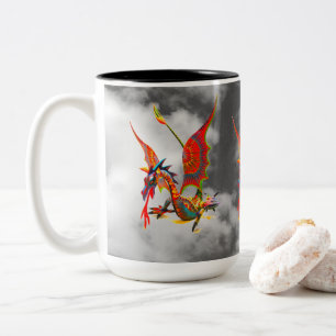2 Couleurs Tasse - 0110 - Dragon Rouge