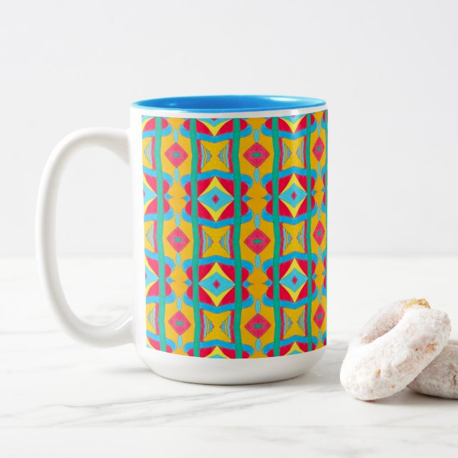 2 Couleurs Tasse - 105 - Rétro (Avec donut)
