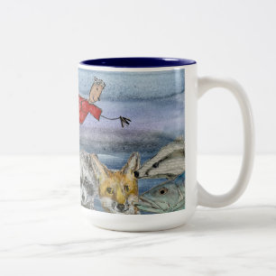 2 Couleurs Tasse (#1) : Joanna volant au-dessus des animaux