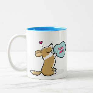2 Couleurs Tasse 2015 de café Corgi-Rouge du cardigan de