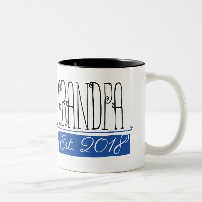 2 Couleurs Tasse 2018 de cadeau d'est de grand-papa (Droit)