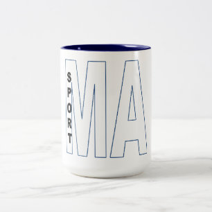 2 Couleurs Tasse 444ml  blanc/marine  MASSACHUSETTS SPORT