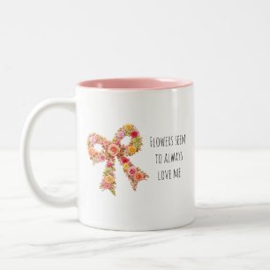 2 Couleurs Tasse à café à ruban floral   Cadeau botanique mig