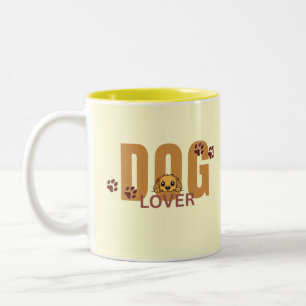 2 Couleurs Tasse à café 'Amoureux de chien mignon qui regarde
