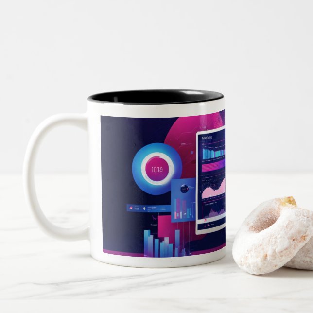 2 Couleurs Tasse à café analyste de données (Avec donut)