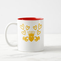 Tasse à café avec anneau Claddagh en or