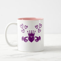 Tasse à café avec anneau Claddagh violet