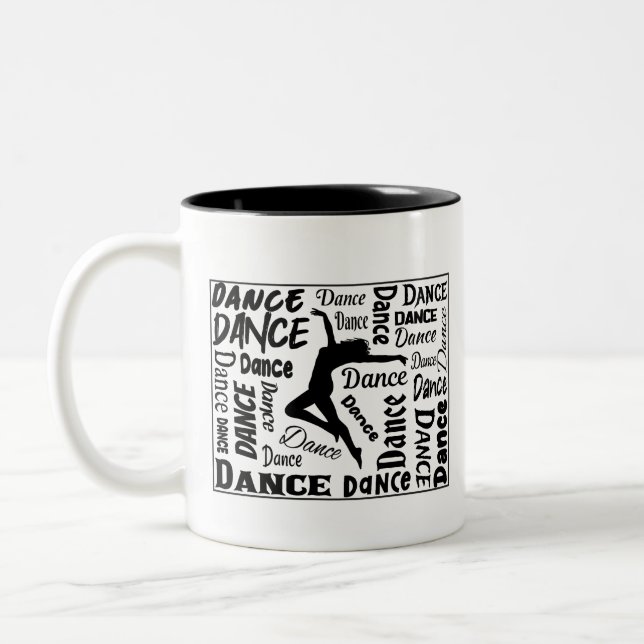 2 Couleurs Tasse à café avec design de danse dessus. Vous app (Gauche)