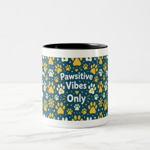 2 Couleurs Tasse à café avec empreinte de patte de chien "Vib