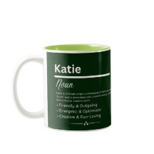 Tasse à café avec le prénom Katie et sa significat