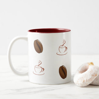 2 Couleurs Tasse à café avec motif de grain de café