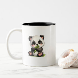 2 Couleurs Tasse à café bébé panda mignon mangeant du bambou
