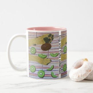 2 Couleurs Tasse à café bicolore aux empreintes de chien et k