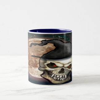 2 Couleurs Tasse à café bicolore Crâne ensorcelé