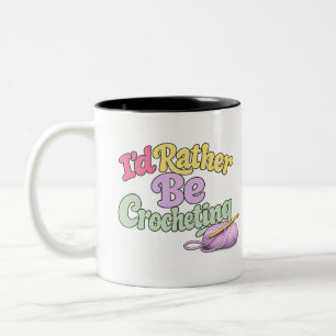 2 Couleurs Tasse à café bicolore de style crochet rétro
