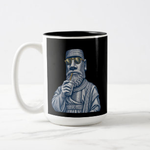 2 Couleurs Tasse à café bicolore en céramique avec homme en p