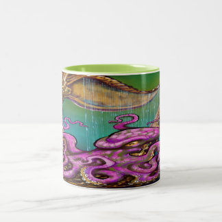 2 Couleurs Tasse à café bicolore Harpe Pieuvre