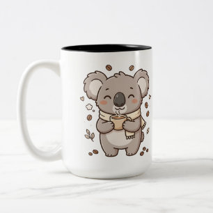 2 Couleurs Tasse à café bicolore Koala en train de boire