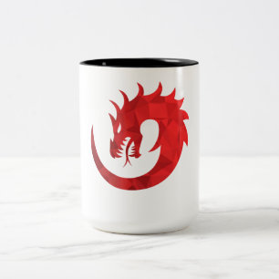 2 Couleurs Tasse à café bicolore Red Dragon Circle - Mythique