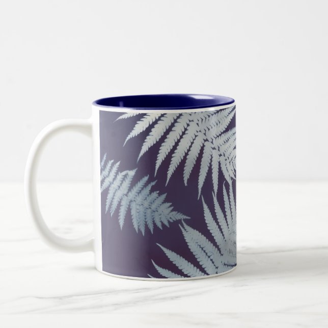 2 Couleurs Tasse à café bleu Garden Fern (Gauche)