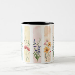 2 Couleurs Tasse à café botanique Fleur sauvage Marguerite