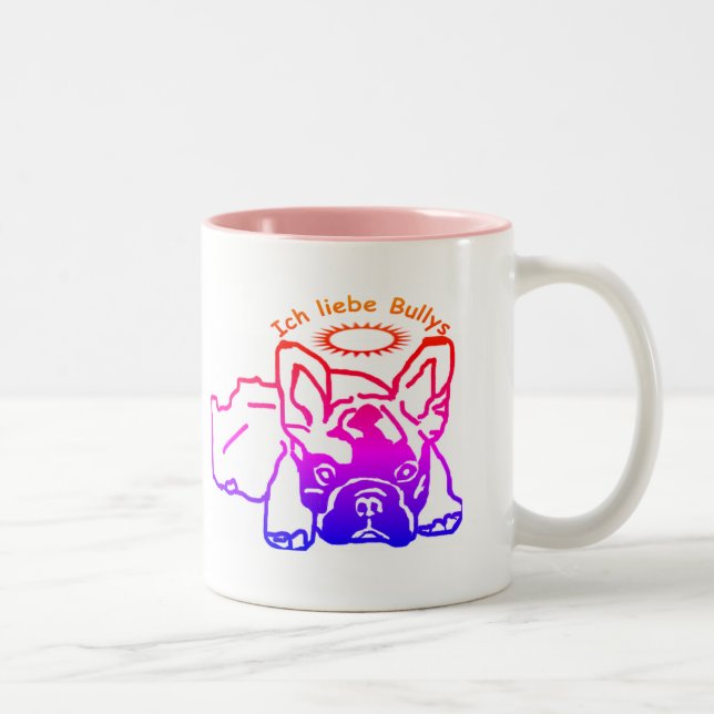 2 Couleurs Tasse à café bouledogue français (Droit)