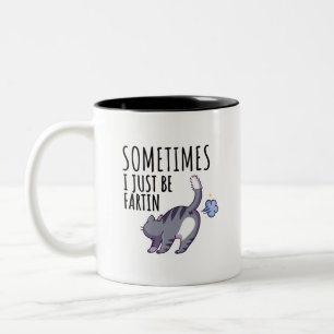 2 Couleurs Tasse à café chat drôle, Cadeau farceur pour collè