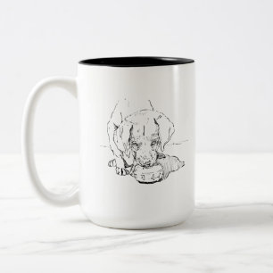 2 Couleurs Tasse à café chiot Labrador, Art pour maman de chi