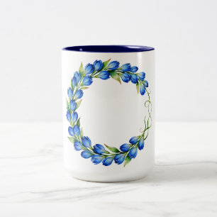 2 Couleurs Tasse à café Couronne Fleurie Bleue