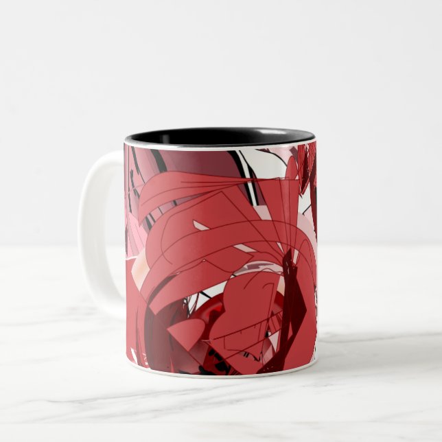 2 Couleurs Tasse à café Crimson Whispers (Devant gauche)