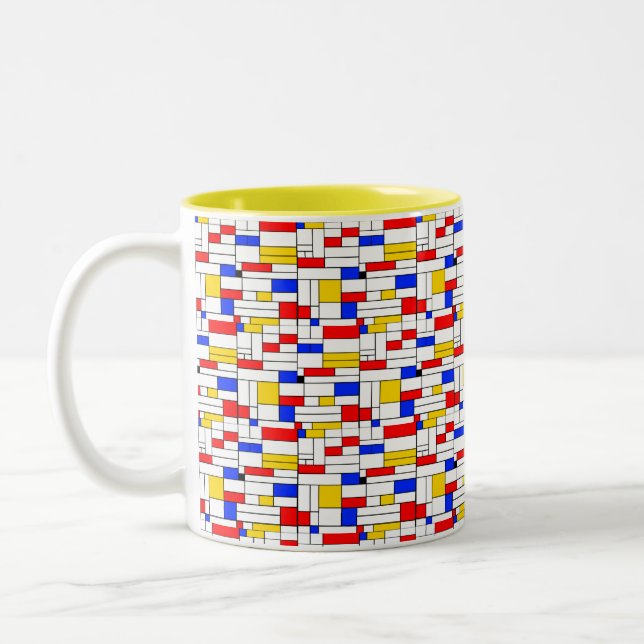 2 Couleurs Tasse à café d'art abstrait de style Piet Mondrian (Gauche)