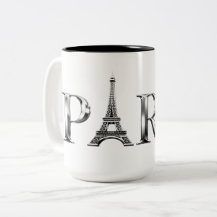 2 Couleurs Tasse à café de la Tour Eiffel de Paris Desi élé