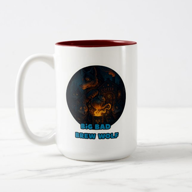 2 Couleurs tasse à café de loup foncé (Gauche)