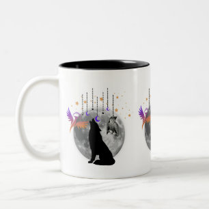 2 Couleurs Tasse à café design Wolf-Moon-Phoenix-Owl-design g