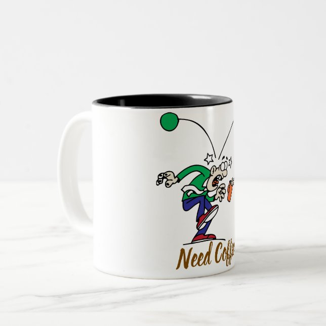 2 Couleurs Tasse à café dessin animé (Devant gauche)