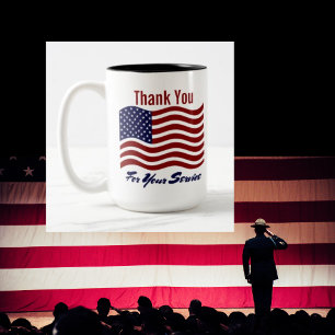 2 Couleurs Tasse à café Drapeau Américain Merci