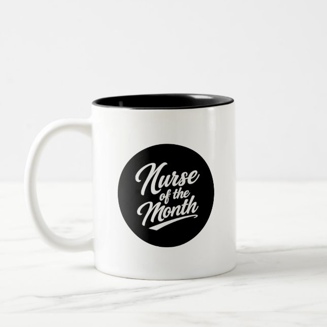 2 Couleurs Tasse à café drôle d'infirmière du mois (Gauche)