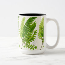 Tasse à café élégante à motif botanique de fougère