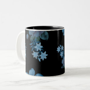 2 Couleurs Tasse à café élégante à motif floral sarcelle fonc