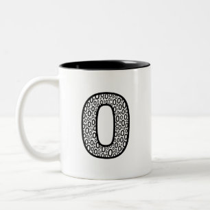 2 Couleurs Tasse à café en céramique lettre O motif